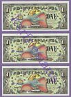 2005 $1 DUMBO DISNEY DOLLARS (3) Consecutive T0547331-333 1ST ISSUE 2ND RELEASE