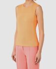 $340 Akris Punto Women's Orange Sleeveless Mesh Shirt Size 18