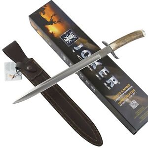 Joker Knives Stag Handle Large Fixed Blade Knife 17.88
