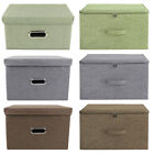 Collapsible Storage Bin Box with Lid Heavy Duty Fabric Cube Organizer Containers