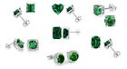 925 Sterling Silver Emerald Crystal Stud Earrings Collection Made With Swarovski