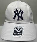 NWT New York Yankees 47 Brand WHITE  Adjustable Clean Up Dad Hat '47