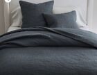 Pottery Barn Belgian Flax Linen Handcrafted K Quilt “Open Box” Pre owned