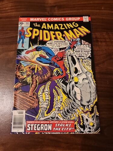 Amazing Spider-Man #165 Stegron!!! Marvel 1977 VF