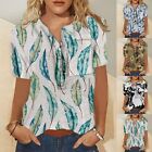 Women V-Neck Printed Short Sleeve T shirts Ladies Casual Blouse Tops Plus Size
