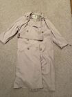 London Fog Women's Cream 3/4 Sleeve Double Breasted Trench Coat - Size 4P