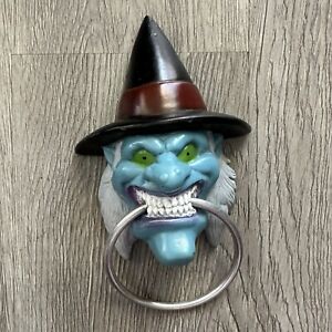 New ListingVintage ‘90s APPLAUSE Halloween Spooky Witch/Warlock Blowmold Door Knocker 7”
