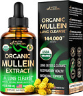 Mullein Leaf Extract Organic Lung Cleanse Drops for Lung Health Natural Herbal