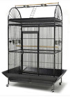 Large Play Top Bird Cage with Stand, Feeders and Outer Perch - Black