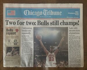 Chicago Tribune Newspaper-Chicago Bulls 2nd Championship June 15, 1992