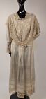 EDWARDIAN SILK DRESS DRIPPING IN LACE W HAND EMBROIDERED FRONT 