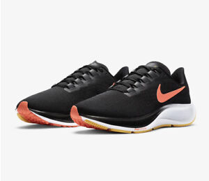 Men Nike Air Zoom Pegasus 37 Running Shoes Black/Bright Mango BQ9646-010