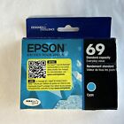 Genuine Epson 69 Cyan Ink Cartridge Exp. 12/2025 NEW Free Shipping