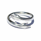 Fashion Love Hug Rings for Men Women Silver Plated Party Rings Open lab-created