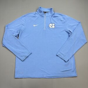 North Carolina Tar Heels Sweater Mens XL Blue Nike Dri Fit 1/4 Zip Pullover