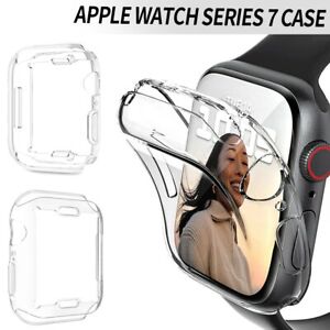For Apple Watch Series 9 8 7 41/45mm Full TPU Screen Protector Cover Case iwatch