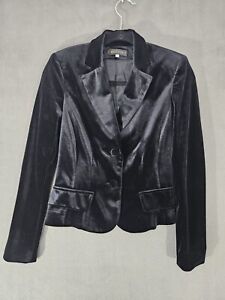 ANGEL NINA Vintage Women’s Black LISON Velvet Blazer Size 38 Made France Velour