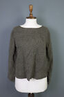 GUDRUN SJODEN Gray Dotted Linen Long Sleeve Relaxed Top Blouse Size M