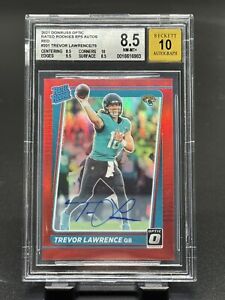 TREVOR LAWRENCE 2021 Donruss Optic Rated Rookie Auto RC RPS RED BGS 8.5 / 10