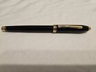 NOS Cross Townsend Fountain Pen - Gold Nib, Black Lacquer w/ Gold Trim, USA-Made