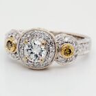Diamond Engagement Ring Set In 18k Multi-tone Gold - 1.3 CT total