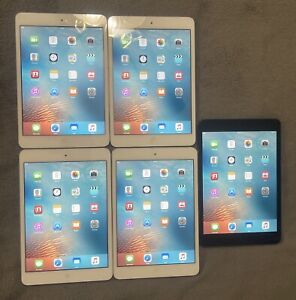 Lot of 5 Apple iPad mini 1st Generation. Wi-Fi, 7.9 in 16GB, 32GB