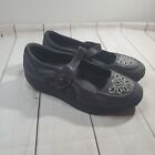 Skechers Shape Ups 8.5 Womens Black Leather Mary Jane Embroidered Toning Comfort