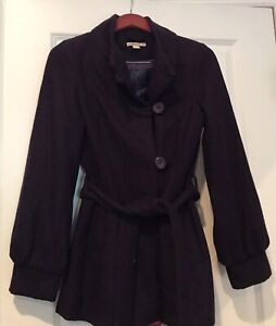 Forever Women Wool trench coat Outerwear In Purple Size Small