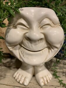 Funny Face Planter Pot Statue Plant Muggle Head Garden Vase Flower Decor 3d Lawn