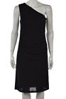 Kenneth Cole Womens Dress Size XS Black Sheath One Shoulder Knee Length Party