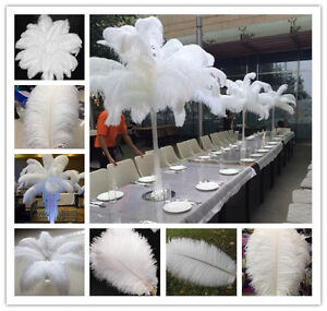 50-100pcs White Natural Ostrich Feathers 6-28 inch/15-70 cm carnival Diy costume