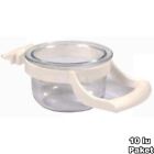 3 Bird Food Water Grit Feeders Perch Hopper Cage Seed Clear Open Cups Small 2 oz