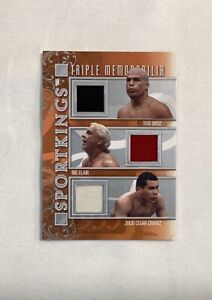 RIC FLAIR TITO ORTIZ JULIO CESAR CHAVEZ 2013 SPORTKINGS CARD SILVER RELIC PATCH
