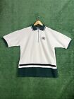 Vtg TOMMY HILFIGER GEAR Polo Shirt Mens Large MADE IN USA 1/4 Zip White Golf