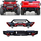 Vijay For2020-2024 Jeep Gladiator JT Steel Front/Rear Bumper W/Light&Winch Plate (For: Jeep Rubicon)