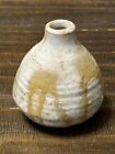 Vtg Signed Stoneware Art Pottery Small Vase Weed Pot 4”H