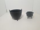 VIntage Cast Iron Pot 3 Legged Drum Bean Pot Kettle-10