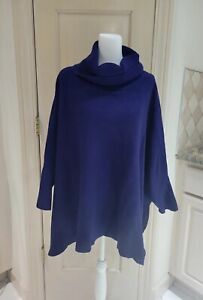 Patrizia Luca Milano oversized Blue Pancho with Sleeves Sweater Sz S