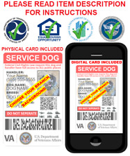 CUSTOM DUAL SIDED SERVICE DOG ID CARD MILITARY VETERAN PHYSICAL&DIGITAL CARD