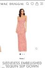 Mac Duggal Sz 2 Fully Sequin Beaded Column Maxi Gown Dress Pink Size 8 10696 NWT