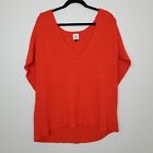Cabi 5837 Womens Ruby Pullover Knit Sweater Size XL Red Short Sleeve