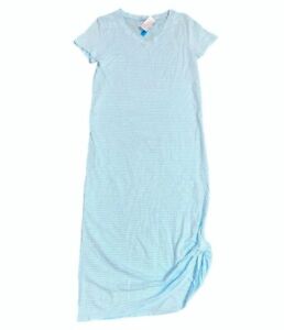 FRESH PRODUCE 3X Swimming BLUE PINSTRIPE Jersey CHRISTA Midi Dress $84 NWT 3X