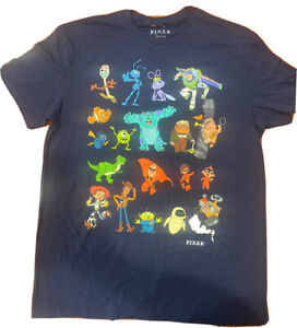 New Disney Pixar Cast Movies Squad Men’s Vintage T-Shirt Size L