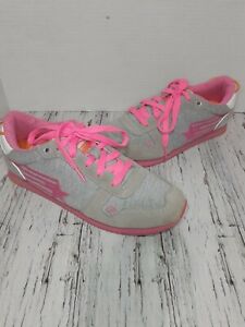 Rare SuperDry Japan 7 US Pink Gray Retro Style Shoe Sneaker Cute Kawaii Fashion