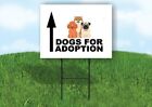 DOGS FOR ADOPTION  STRAIGHT ARROW BLACK Yard Sign with Stand LAWN SIGN