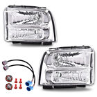 CHROME FIT FOR FORD F-250 F-350 SUPER DUTY EXCURSION 99-04 CONVERSION HEADLIGHTS (For: 2002 Ford F-350 Super Duty Lariat 7.3L)