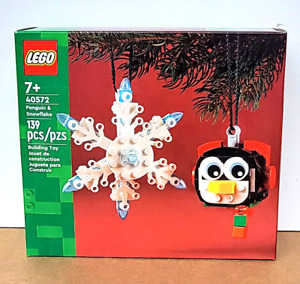 New LEGO Penguin & Snowflake Set 40572 Christmas Decoration