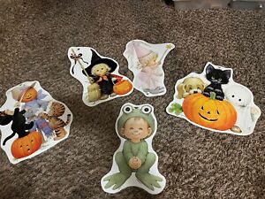 Vintage Halloween Diecut Decorations Lot Of 5 Paper Wall Hanger Morehead