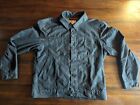Filson Short Lined Cruiser Soy Waxed Cotton Navy Blue Jacket  L 2nd READ