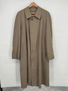 Vintage Brooks Brothers Trench Coat Mens 42 Tan Brown Wool Made In USA Jacket